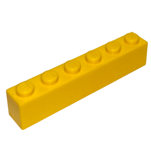 Brick 1 × 6 with Bottom Tubes and 2 Lowered Cross Supports Gelb
