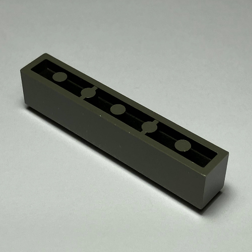 Brick 1 × 6 with Bottom Tubes and 2 Lowered Cross Supports Dark Gray