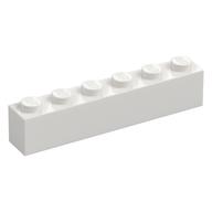 Brick 1 × 6 with 'CAFE' Thin Black print Weiß