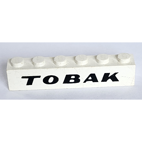 Brick 1 × 6 with 'TOBAK' Italic Bold print White