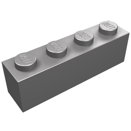 Brick 1 × 4 Flat Silver