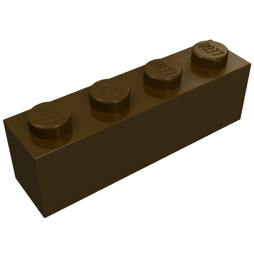 Stein 1 × 4 Dunkelbraun
