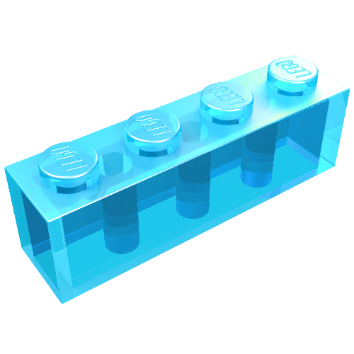 Stein 1 × 4 Transparent-Hellblau