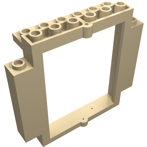 Door Frame 2 × 8 × 6 Swivel with Bottom Notches Beige