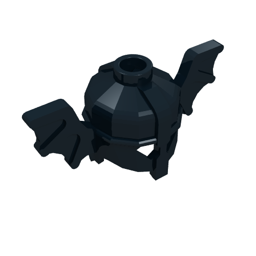 Helmet with Bat Wings Black