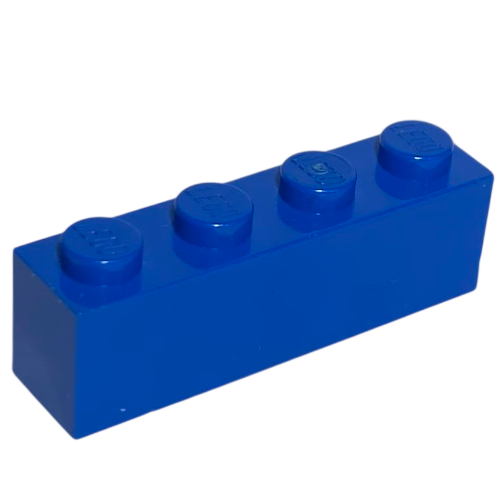 Brick 1 × 4 with Bottom Tubes, Lowered Center Cross Support Blue