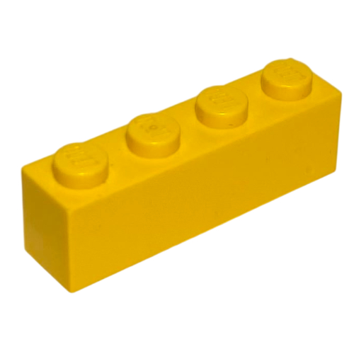 Brick 1 × 4 with Bottom Tubes, Lowered Center Cross Support Yellow
