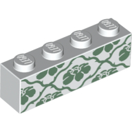 Brick 1 × 4 with Wallpaper Print (Batcave) Weiß