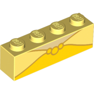 Brick 1 × 4 with Belle Dress print Leuchtendes Hellgelb