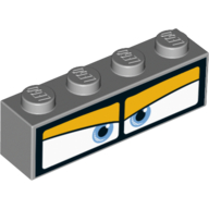 Brick 1 × 4 with Blue Eyes In Black Frame print Light Bluish Gray