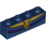 Brick 1 × 4 with Thanos Suit print Dark Blue