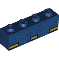 Brick 1 × 4 with Superman Abs, Belt print Dunkelblau