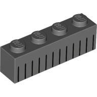 Brick 1 × 4 with Vertical Black Lines print Dark Bluish Gray