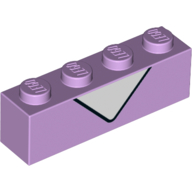 Brick 1 × 4 with White Triangle print Lavender