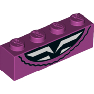 Brick 1 × 4 with White Rib Cage Under Dress print Magenta