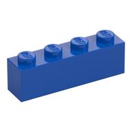 Brick 1 × 4 with White 'POLICE' Thin Print Blau
