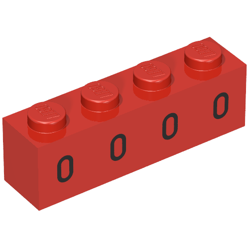 Brick 1 × 4 with 4 Black Oval Windows Print Rot