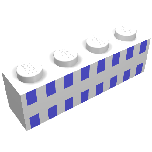 Brick 1 × 4 with Ferry Squares Light Blue in 2 Lines Print White