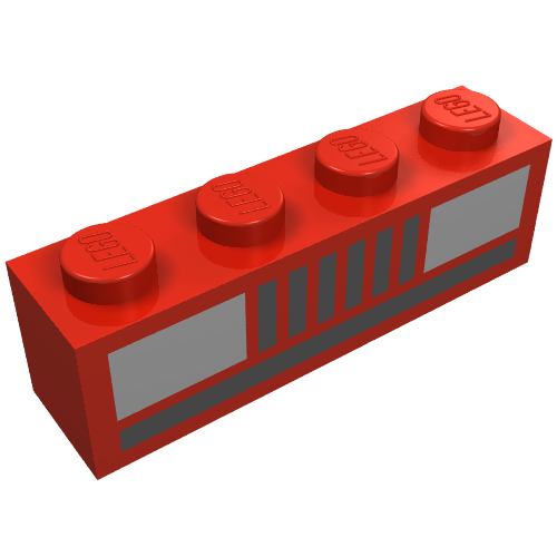 Brick 1 × 4 with Basic Car Headlights Print Rot