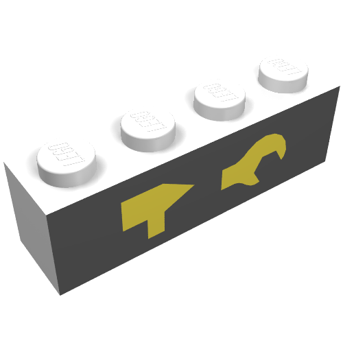 Brick 1 × 4 with Garage Tools Print Weiß