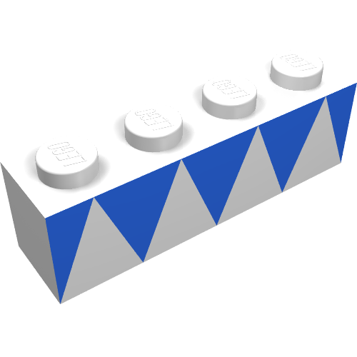 Brick 1 × 4 with Blue Triangles Print