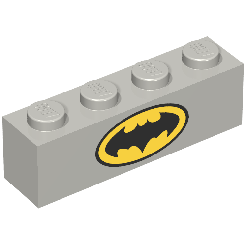 Brick 1 × 4 with Classic Batman Logo print Hellblaugrau