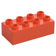 Duplo Stein 2 × 4 Bright Reddish Orange
