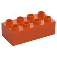 Duplo Stein 2 × 4 Rotorange