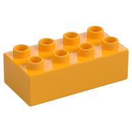 Duplo Stein 2 × 4 Leuchtendes Hellorange