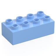 Duplo Stein 2 × 4 Leuchtendes Hellblau