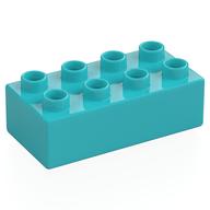 Duplo Stein 2 × 4 Mittelazur