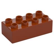 Duplo Stein 2 × 4 Dunkelorange