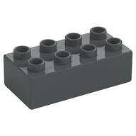 Duplo Brick 2 × 4 Dark Bluish Gray