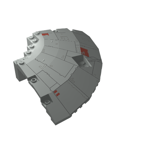 Panel 14 × 14 × 2.667 Quarter Saucer Millennium Falcon Print Hellgrau