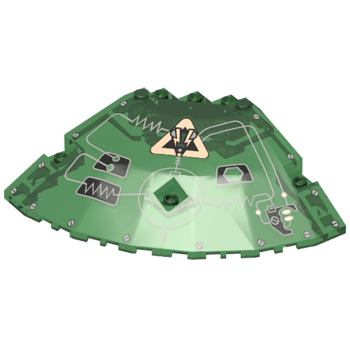Panel 10 × 10 × 2 1/3 Quarter Saucer Top with Insectoid Print Left Transparent-Grün