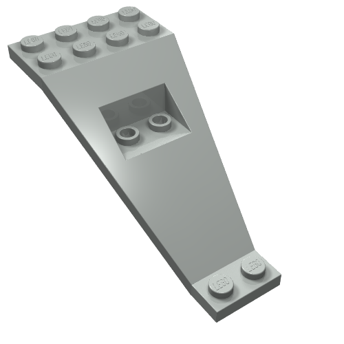 Wing Plate Bi-level 8 × 4 and 2 × 3 1/3 Down Light Gray