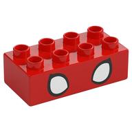 Duplo Brick 2 × 4 with Spider-Man Eyes Print Rot