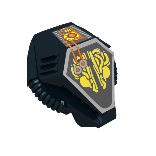 Helmet with Hexagonal Top and Gold Alien Print Schwarz