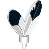 Headwear Accessory Plume / Feathers with Pin and Black Tip on One Side Only Print White