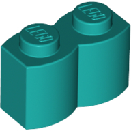 Brick Special 1 × 2 Palisade [aka Log] Dark Turquoise