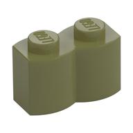 Brick Special 1 × 2 Palisade [aka Log] Olive Green