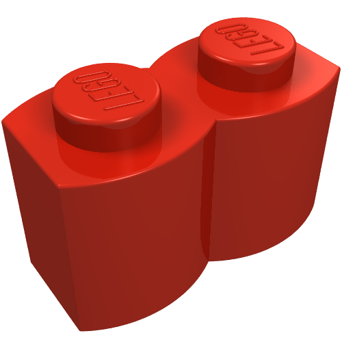 Brick Special 1 × 2 Palisade [aka Log] Red