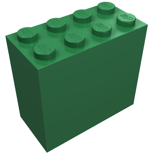 Brick 2 × 4 × 3 with 'Alien Conquest 2011' Print Green