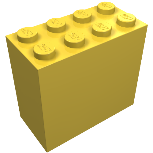 Brick 2 × 4 × 3 with 'LEGOLAND Japan 2024' Construction Worker Print Yellow
