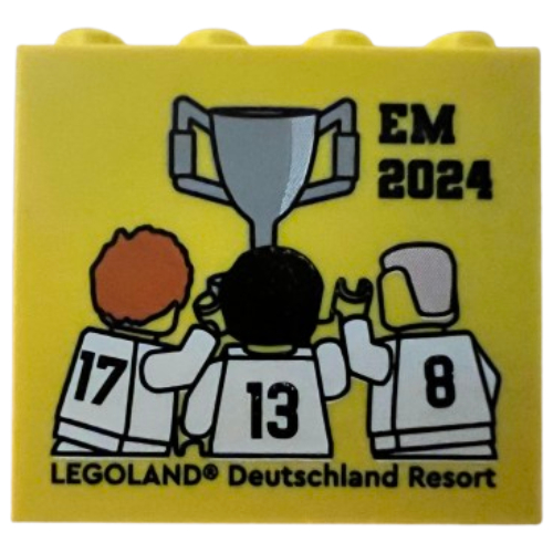 Brick 2 × 4 × 3 with 'LEGOLAND Deutschland Resort EM 2024' Print Gelb