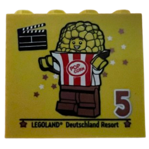 Brick 2 × 4 × 3 with 'LEGOLAND Deutschland Resort 5 2024' (Besuchsmeister Bronze) Print Gelb
