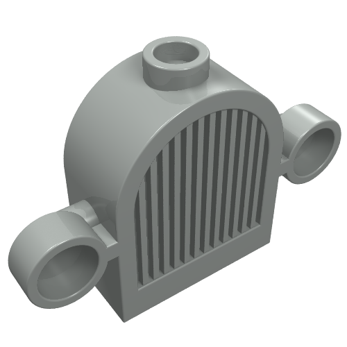 Grille 1 × 2 × 2 Round Top [Lights & Centre Top Stud] Hellgrau