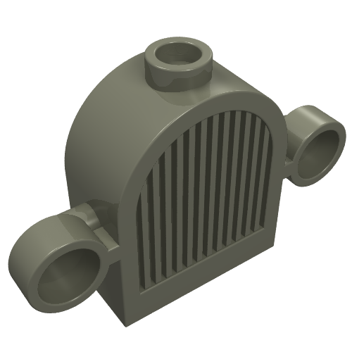 Grille 1 × 2 × 2 Round Top [Lights & Centre Top Stud] Dunkelgrau