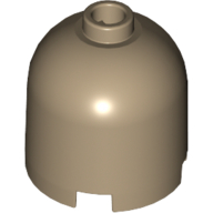 Brick Round 2 × 2 × 1 2/3 Dome Top, Blocked Open Stud Dark Tan