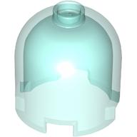 Brick Round 2 × 2 × 1 2/3 Dome Top, Blocked Open Stud Trans-Light Blue